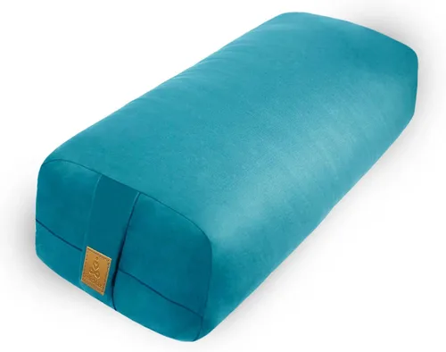 Vista 8 de Cojín de yoga de 26 x 10.5 x 5.5 pulgadas, cojín de meditación rectangular para masaje y apoyo de espalda, relleno de algodón transpirable, funda