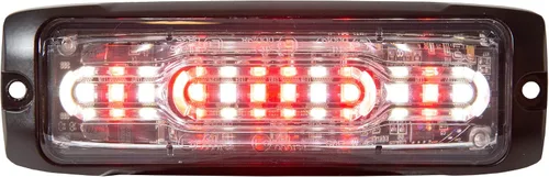 Vista 2 de Buyers Products 8890307 Luz estroboscópica LED ultra fina de 5 pulgadas, de doble color, rojo/transparente, 12 LED, carcasa de aluminio, luz