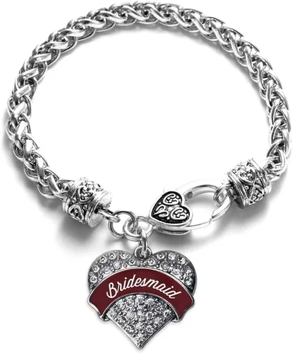 Vista 50 de Inspired Silver - Pulsera de plata con dije de corazón pavé con joyas de circonita cúbica