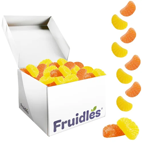 Vista 5 de Gomitas de limón y naranja de media libra – Gomitas con sabor a frutas recubiertas de azúcar, 0.18 oz cada una, aproximadamente 60 piezas por libra