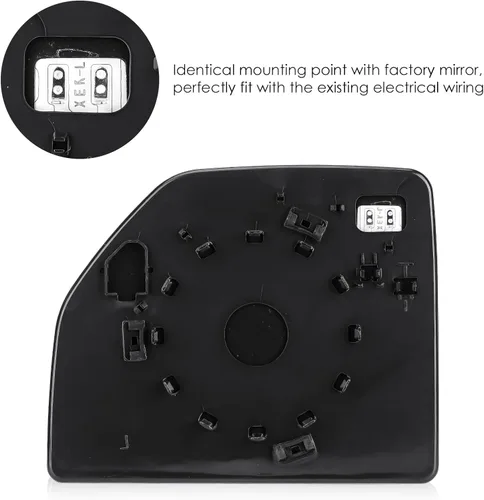 Vista 4 de Espejo superior derecho del pasajero con ajuste calefactable para Ford F-150 Pickup Truck 2015-2020, para F-250 / F-350 Super Duty 2017-2020