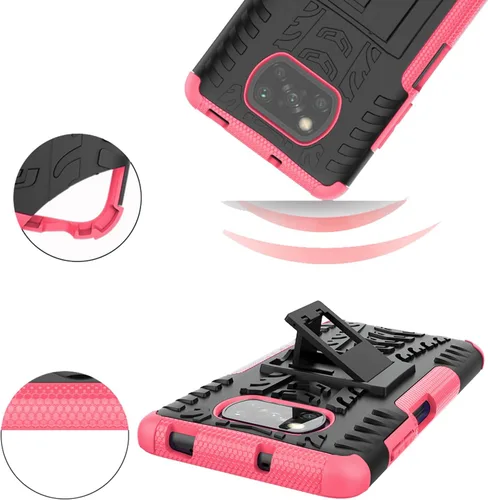 Vista 7 de Asuwish Funda de teléfono para Xiaomi Poco X3 Pro/PocoX3 NFC/Poco X3 con protector de pantalla y soporte delgado híbrido resistente resistente