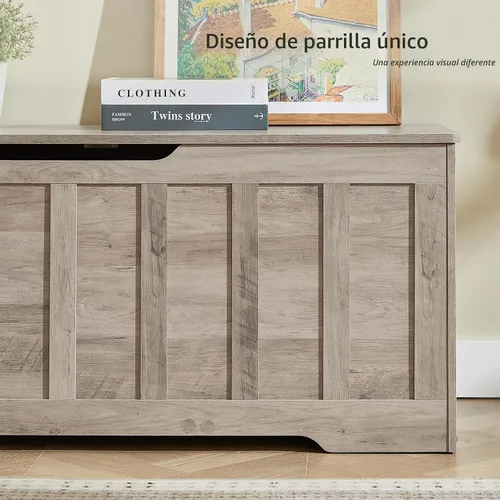 Vista 6 de VANKILEY Cofre de almacenamiento grande de 47.2", banco de almacenamiento Gris beige