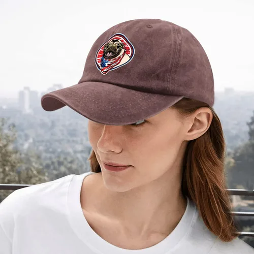 Vista 5 de Cap Pug Dog Baseball Cap for Women Vintage Denim Hat Adjustable