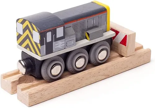 Vista 6 de Bigjigs Rail Class 8 Diesel Shunter - Trenes de madera vintage, juguetes y accesorios ferroviarios para niños, regalos para niños pequeños y niños