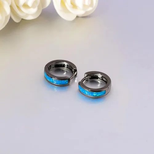 Vista 41 de CiNily Aretes Huggie de ópalo con bisagras, chapados en oro, hipoalergénicos, pequeños aretes de aro para mujeres, adolescentes, niñas, hombres