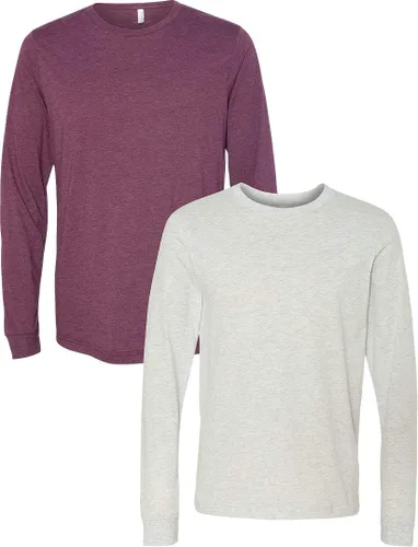 Vista 122 de Canvas Filmore 3501 - Camiseta de 4.2 onzas para hombre manga larga (1) Ceniza + (1) Jaspeado atlético