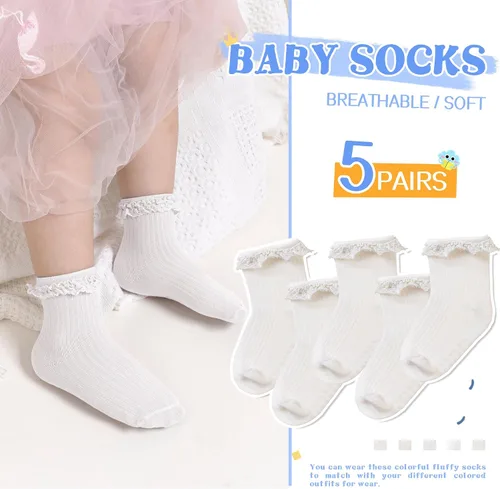 Vista 2 de SeeyAN Calcetines antideslizantes para bebés, niños y niñas, de algodón, antideslizantes, 5 pares