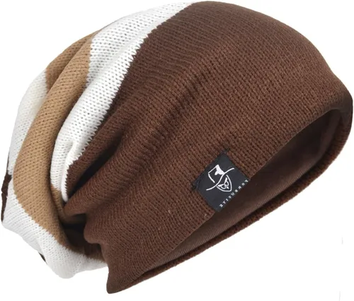 Vista 6 de Gorro de punto holgado con calavera de gran tamaño para hombre tipo skullcap