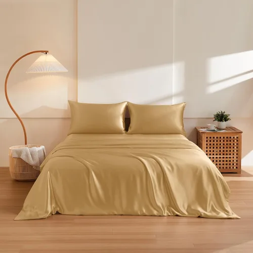 Vista 10 de THXSILK Juego de funda de edredón de seda de morera 100% pura de 3 piezas, ropa de cama de lujo ultra suave de grado 6A+, sábanas de seda