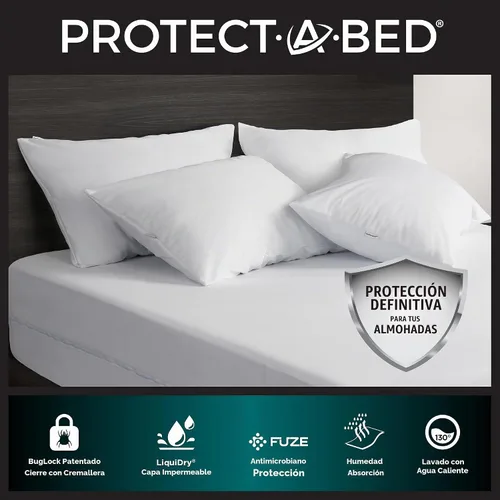 Vista 2 de Protect-A-Bed AllerZip - Protectores de almohada impermeables, estándar (paquete de 2)