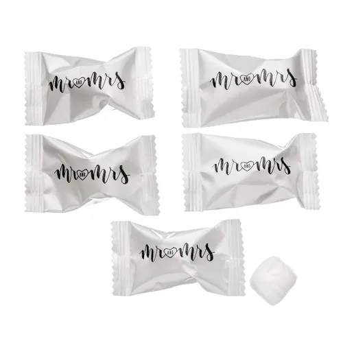 Vista 4 de Candy Envy - Modern Mr. and Mrs. Buttermints - Bolsa de 13 onzas - Aproximadamente 100 mentas envueltas individualmente - Recuerdos de boda
