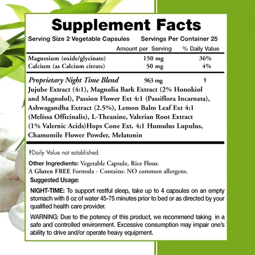 Vista 3 de Fórmula natural para relajarse muscular PM Plus – Más de 1,150 miligramos de apoyo – Relajante nocturno – Relajante natural de máxima fuerza