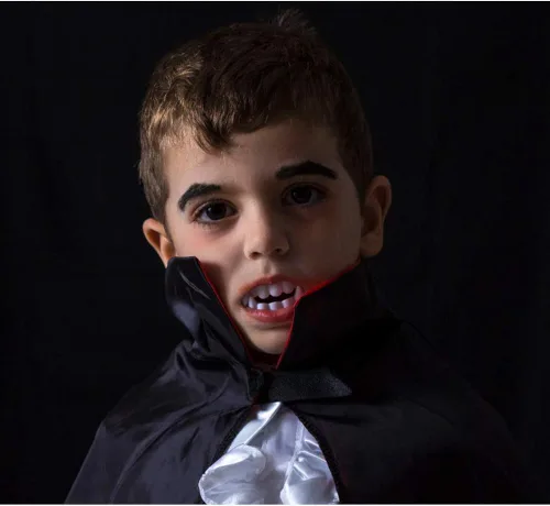 Vista 6 de Seasons Stars SSDecor Capa de vampiro reversible para niños, disfraz de bruja mago de Halloween, accesorios