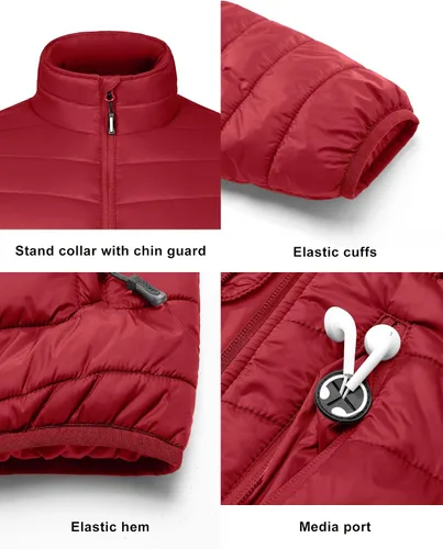 Vista 6 de Outdoor Ventures Chaqueta de invierno acolchada ligera y plegable para hombre, con aislamiento, para nieve, esquí, senderismo, viajes