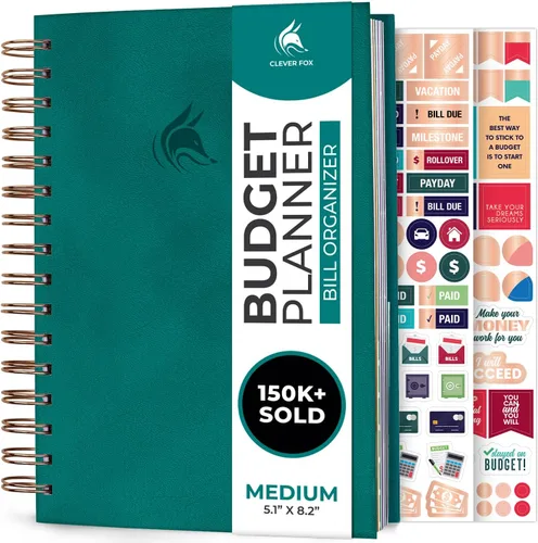 Vista 26 de Clever Fox Planificador de presupuesto y organizador mensual de facturas con bolsillos. Rastreador de gastos, diario de presupuestos y libro Negro