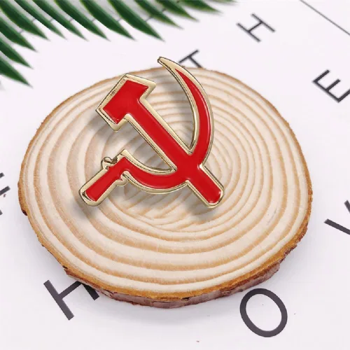 Vista 3 de Gudeke Soviet CCCP Red Star Sickle Hammer Symbol Emblem Lapel Pin Badge