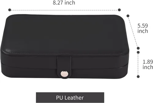 Vista 7 de Smileshe Joyero para mujeres y niñas, estuche organizador de viaje pequeño de piel sintética, cajas de almacenamiento portátil para anillos, aretes