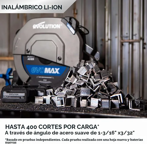 Vista 2 de Evolution S14CPS-Li - Kit de carga Sierra de corte de metal inalámbrica de 14 pulgadas Motor sin escobillas de 40 V Hoja de carburo EVOMAX