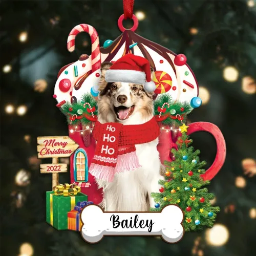 Vista 116 de Amantes de los perros de Navidad – Navidad de perros disponibles para muchos perros Shi Tzu – Adorno con forma personalizada, adorno de Navidad
