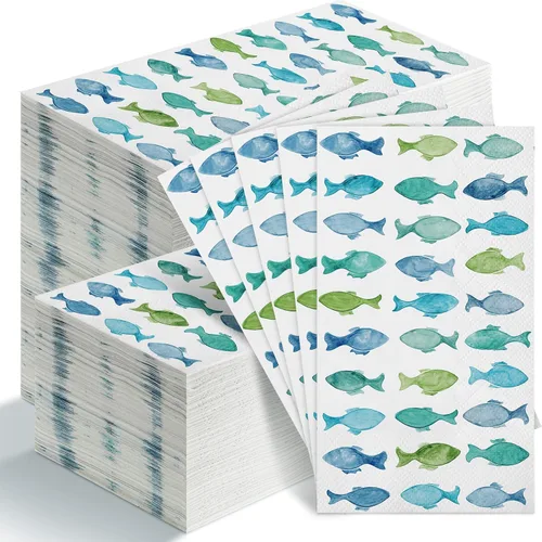 Vista 16 de Seajan 200 piezas de sombrillas de playa, servilletas de papel para invitados, toallas de mano desechables para baño, servilletas de papel