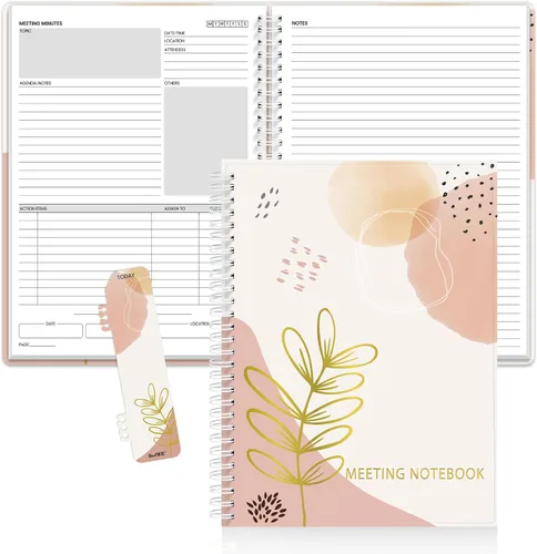 Vista 17 de SUNEE Half Meeting Half Note - Cuadernos profesionales de 8.5"x11" para el trabajo - 160 páginas, planificador de proyectos de tamaño A4, agenda
