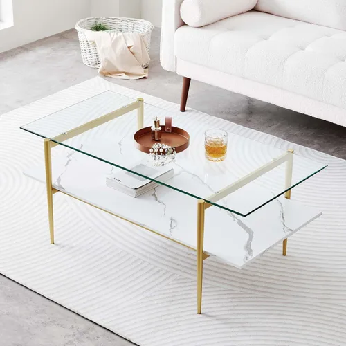 Vista 14 de LumFurn Mesa auxiliar redonda de cristal, mesa de sofá de diseño moderno de mediados de siglo para sala de estar, 18 pulgadas de diámetro x 23