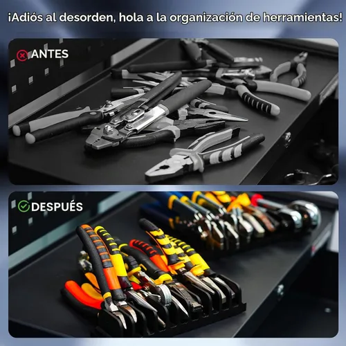 Vista 2 de Organizador modular de alicates para cajón de caja de herramientas, soporte de alicates para garaje Negro