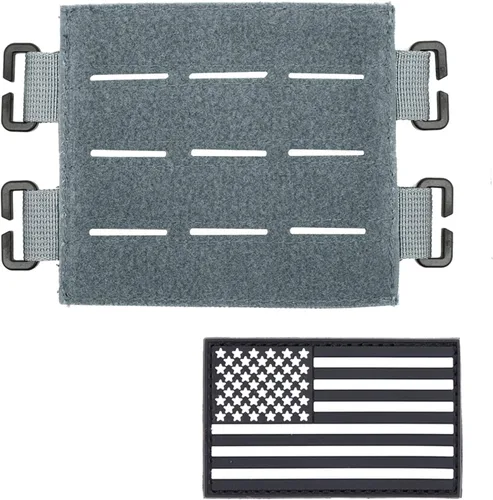 Vista 2 de Panel de conexiones Molle grande con lazo de corte láser, soporte de pantalla de parche Molle para mochila, mini tablero de conexiones de 5 x 4.3