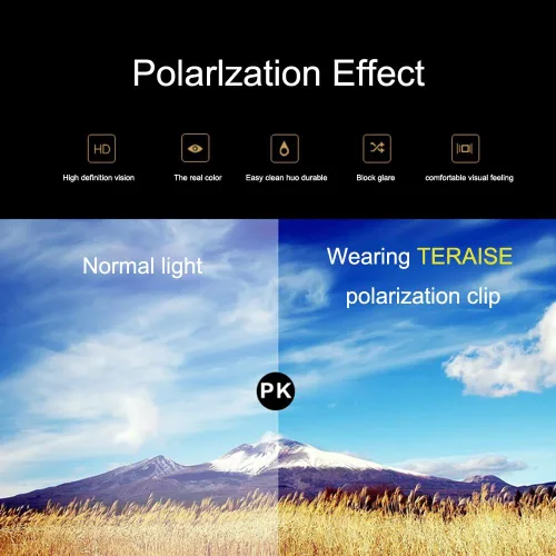 Vista 4 de TERAISE Gafas de sol polarizadas con clip con función abatible, adecuadas para conducir deportes