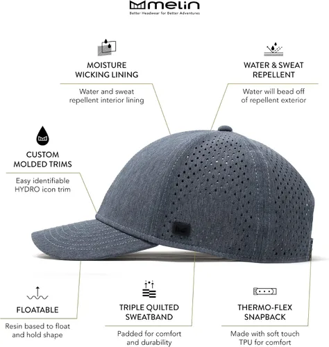 Vista 2 de melin A-Game Hydro gorra de béisbol resistente al agua para hombres y mujeres