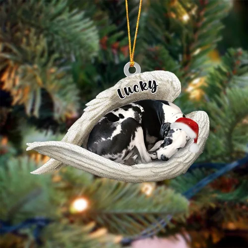 Vista 139 de Ángel durmiente de Afghan Hound para Navidad, adorno personalizado con el nombre del perro, adorno de Navidad personalizado para amantes de perros