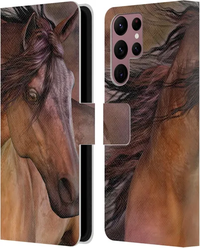 Vista 171 de Head Case Designs Officially Licensed Laurie Prindle A Morgan Christmas Western Stallion Leather Wallet Case Compatible with Samsung Galaxy A07 4G