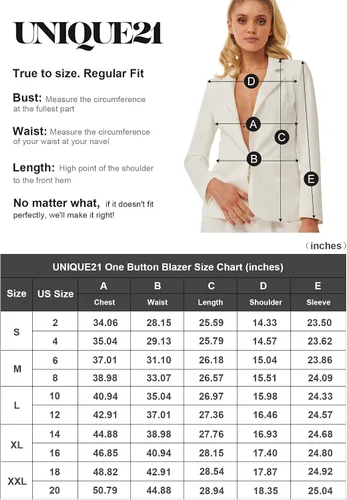 Vista 4 de UNIQUE 21 Blazer de un botón para mujer para el trabajo casual, chaquetas para mujer, trajes para el trabajo
