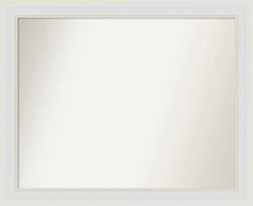 Vista 7 de Amanti Art Espejo de baño plateado para sobre el fregadero, espejo cuadrado de níquel cepillado de 30 x 30 pulgadas, marco moderno grande, se cuelga