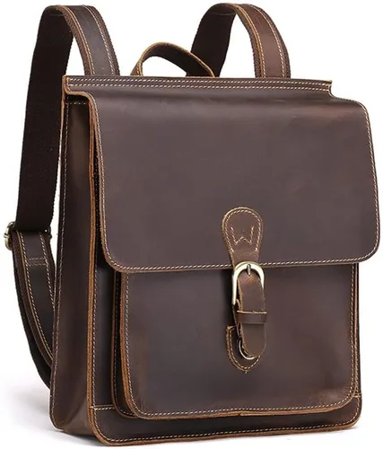 Vista 4 de WENLII - Mochila de moda hecha a mano para hombre, estilo retro, estilo universitario, bolso juvenil