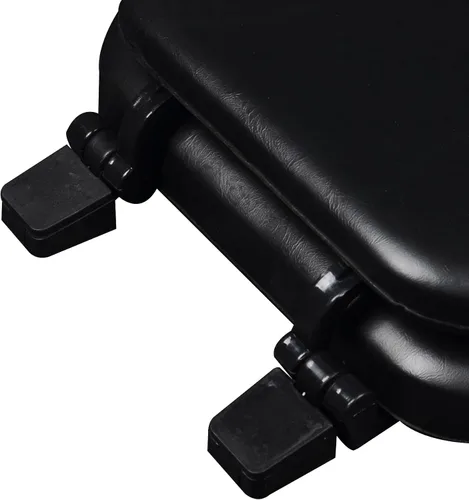Vista 3 de 6Q1R1-90 Deluxe - Asiento de inodoro suave de vinilo, redondo, color negro