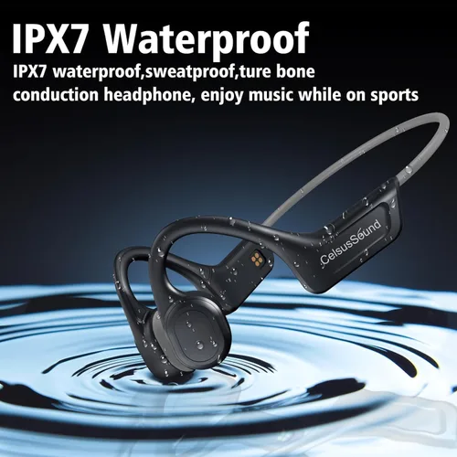 Vista 3 de Auriculares de conducción ósea Bluetooth, auriculares inalámbricos impermeables IPX7 mejorados, auriculares abiertos Bluetooth 5.3 con micrófono