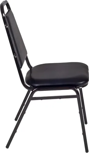 Vista 4 de Regency Silla apilable acolchada para restaurante – Silla de café y comedor tapizada de vinilo duradero con marco de metal para almuerzos