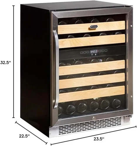 Vista 11 de Whynter BWR-462DZ - Refrigerador de vino con 46 botellas de doble temperatura, color plateado