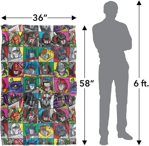 Vista 5 de Transformers Transformers Squares Silky Touch Manta súper suave de 36 x 58 pulgadas