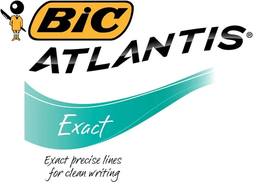 Vista 7 de BIC Atlantis pluma retráctil exacta, punta fina (0.7 mm), Azul 3 Count