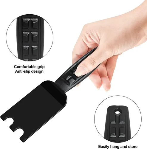 Vista 4 de XYK Espátula raspadora para parrillas George Foreman de interior y otras parrillas interiores con ranuras, herramienta limpiadora resistente al