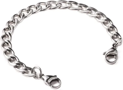 Vista 27 de LinnaLove Cadena intercambiable de acero inoxidable para pulseras de identificación de alerta médica para mujeres y hombres