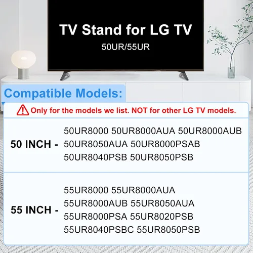 Vista 2 de Soporte de TV de 50 y 55 pulgadas para LG TV Legs para 50UR/55UR 55UR8000 55UR8000AUA 55UR8050AUA 55UR8020PSB 55UR8040PSBC 50UR8000 50UR8050AUA