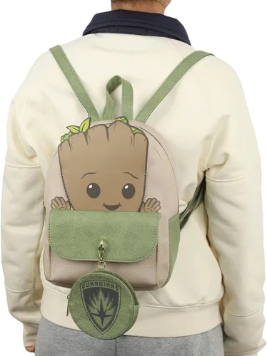 Vista 6 de Marvel I Am Groot Baby Groot White & Green - Mini mochila para mujer, Multi colorido