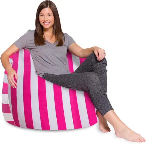 Vista 47 de Posh Beanbags - Sillón puff XL, 48 pulgadas, tela de lona para colorear - Mundo divertido Azul Rey Sólido