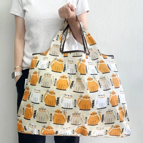 Vista 2 de allydrew Large Foldable Tote Nylon Reusable Grocery Bags