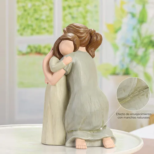 Vista 4 de Hensonever Figura de Madre e Hija Esculpida y Pintada a Mano, Figura Esculpida y Pintada a Mano "Amo a Mi Hija" Regalo para el Día de la Madre