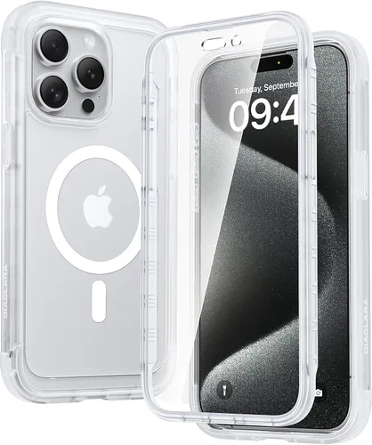 Vista 190 de Carcasa Diaclara diseñada para iPhone 12/12 Pro, carcasa completa resistente con protector de pantalla táctil y antiarañazos integrado, carcasa